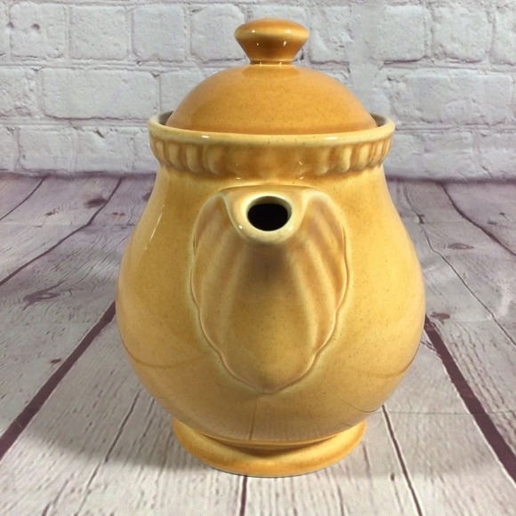 Vintage 1970’s Gold Stoneware Lidded Teapot - Picture 4 of 7